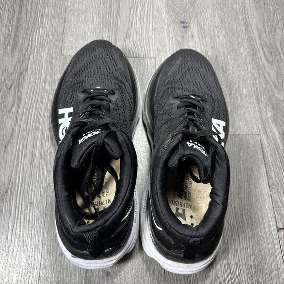 Hoka One One Mens Bondi 8 1123202 BWHT Black Running Shoes Sneakers Size 8.5 D main image 7